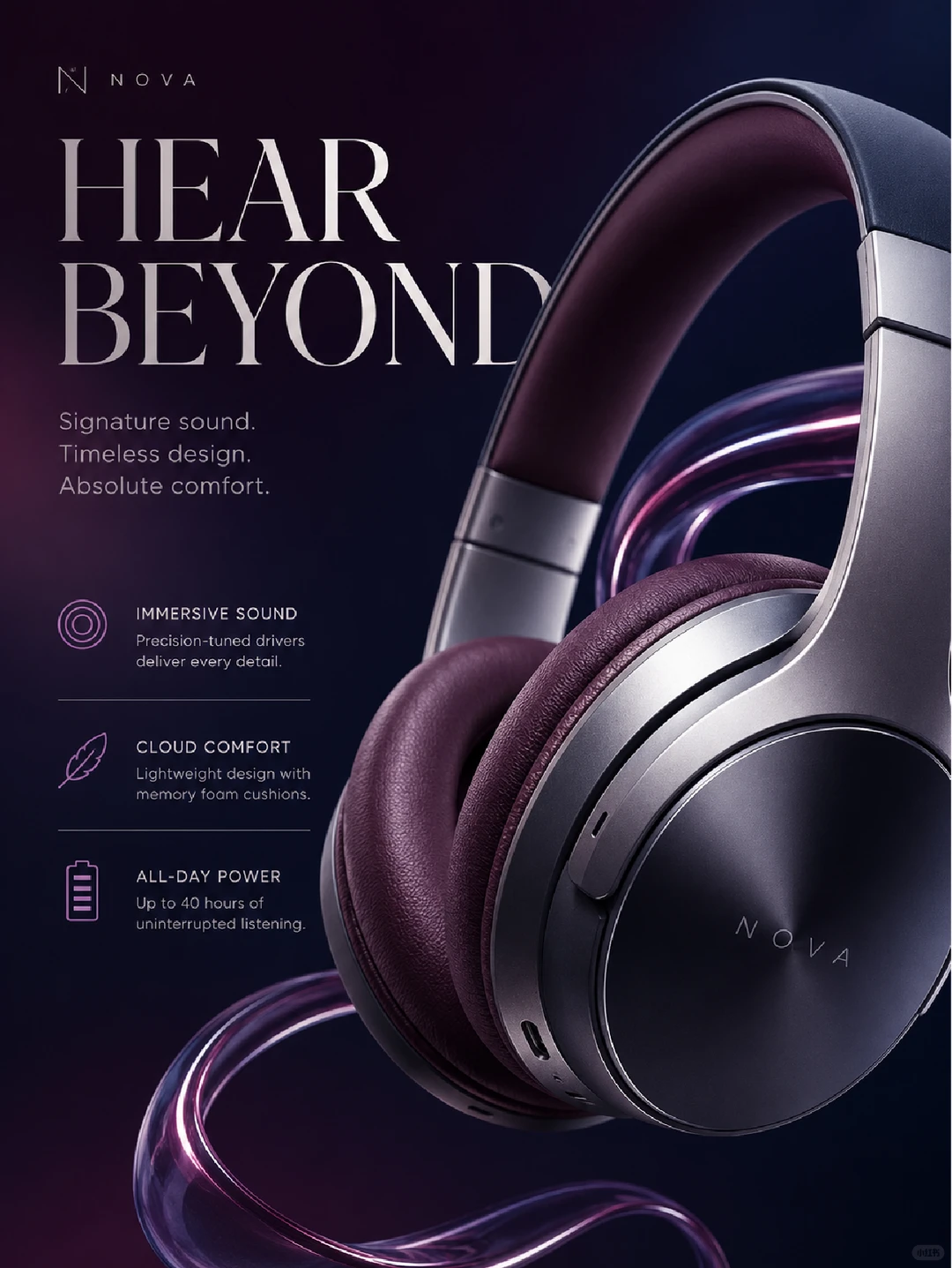 Headphone product launch poster