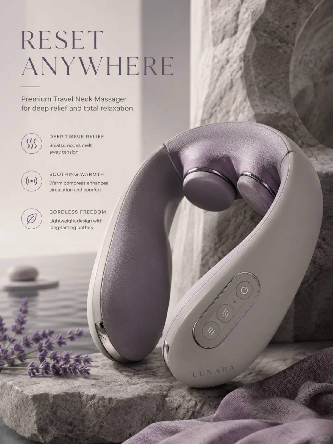 Neck massager ecommerce visual
